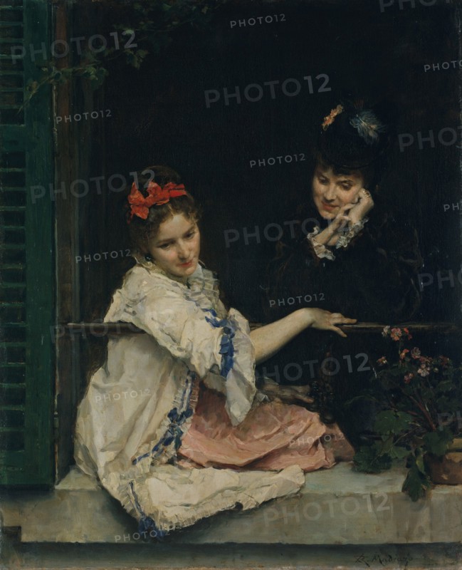 Girls at a Window, ca. 1875. Creator: Raimundo de Madrazo y Garreta.