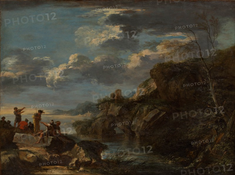 Bandits on a Rocky Coast, 1655-60. Creator: Salvator Rosa.