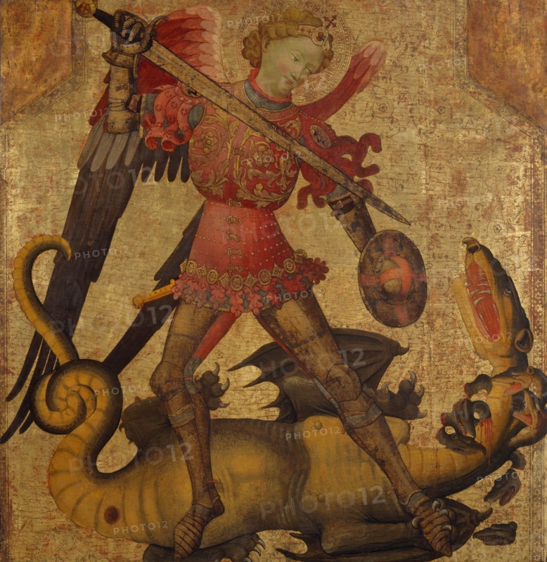 Saint Michael and the Dragon, ca. 1405. Creator: Spanish (Valencian) Painter (active in Italy, early 15th century).