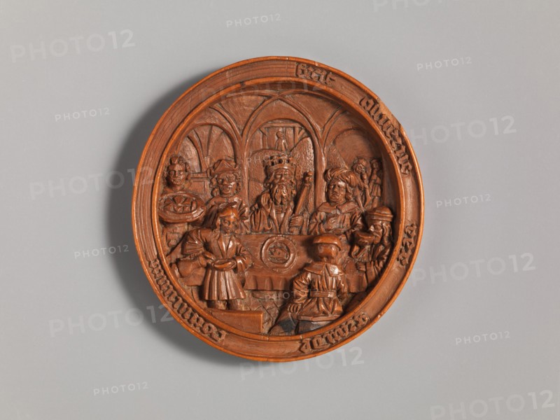 Medallion with the Feast of Ahasuerus, early 16th century. Creator: Unknown.
