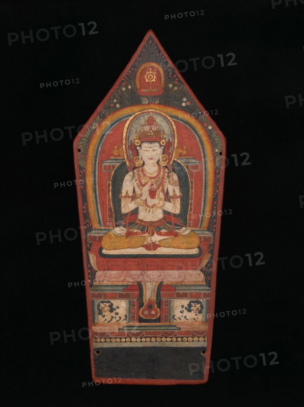 Panel from a Buddhist Ritual Crown Depicting Vairocana, late 13th-early 14th century. Creator: Unknown.