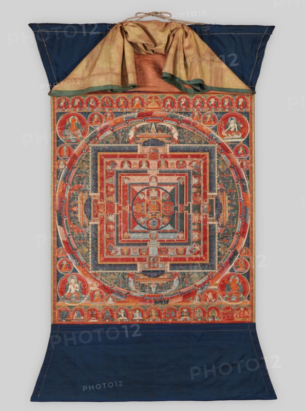 Mandala of the Forms of Manjushri, the Bodhisattva of Transcendent Wisdom, late 14th century. Creator: Unknown.