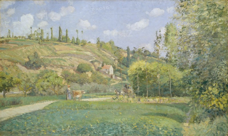 A Cowherd at Valhermeil, Auvers-sur-Oise, 1874. Creator: Camille Pissarro.