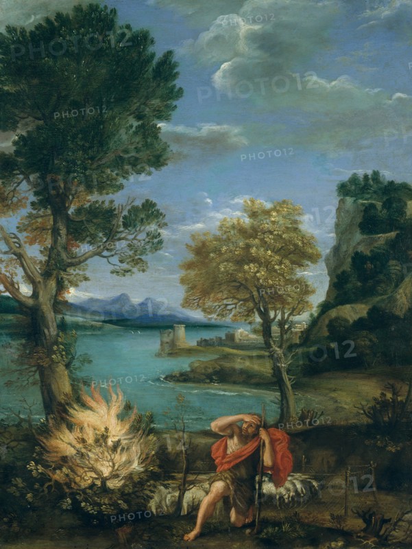 Landscape with Moses and the Burning Bush, 1610-16. Creator: Domenichino.