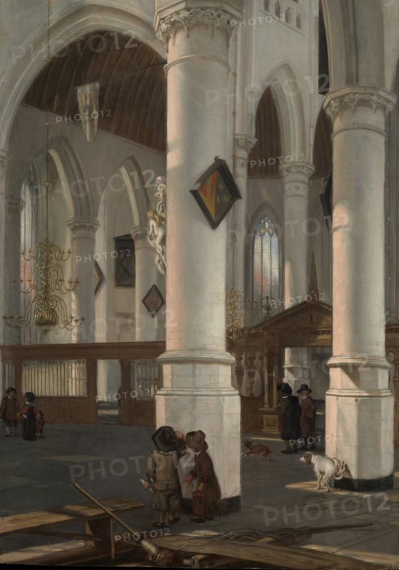 Interior of the Oude Kerk, Delft, probably 1650. Creator: Emanuel de Witte.