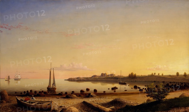 Stage Fort across Gloucester Harbor, 1862. Creator: Fitz Hugh Lane.