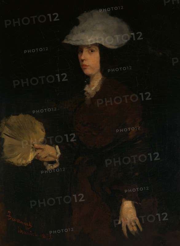 Lady with Fan, 1873. Creator: Frank Duveneck.