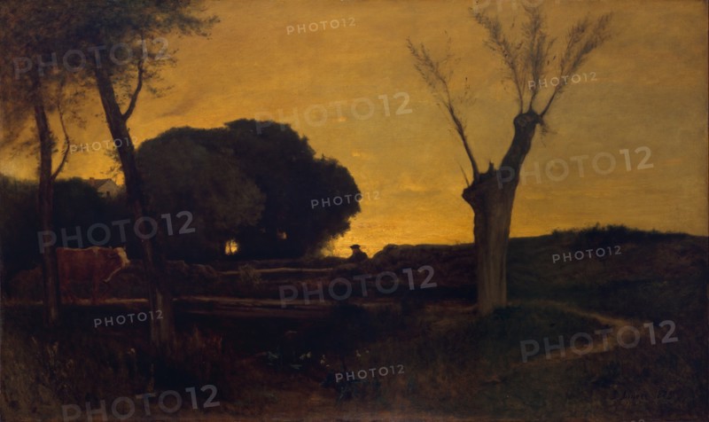 Evening at Medfield, Massachusetts, 1875. Creator: George Inness.