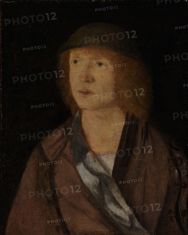 Portrait of a Young Man; (reverse) Girl Making a Garland, ca. 1508. Creator: Hans von Kulmbach.
