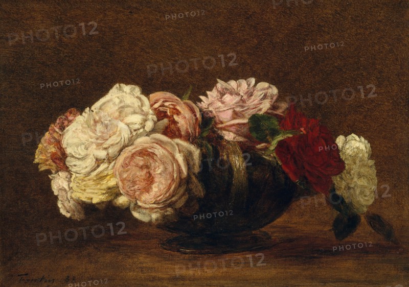 Roses in a Bowl, 1883. Creator: Henri Fantin-Latour.