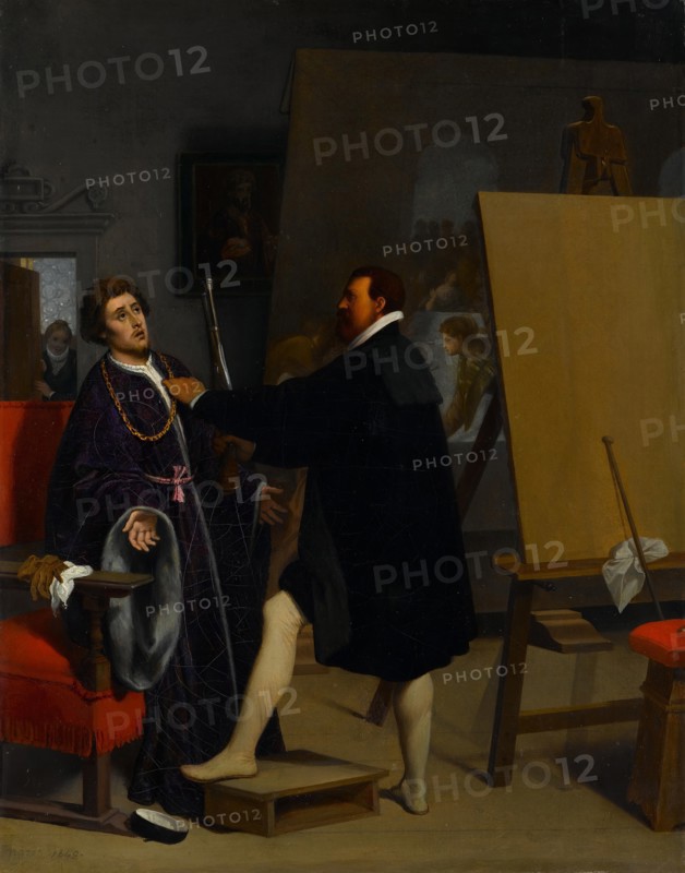 Aretino in the Studio of Tintoretto, 1848. Creator: Jean-Auguste-Dominique Ingres.