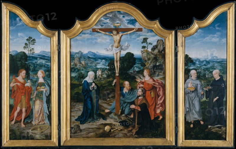 The Crucifixion with Saints and a Donor, ca. 1520. Creator: Joos van Cleve.