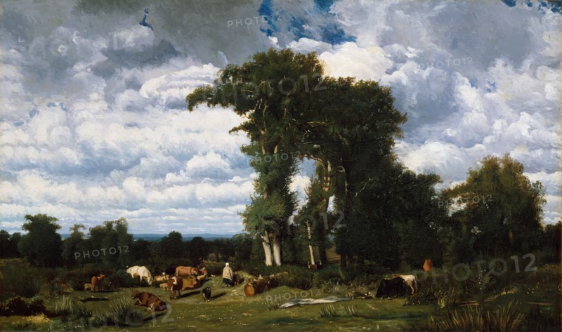 Landscape with Cattle at Limousin, 1837. Creator: Jules Dupré.
