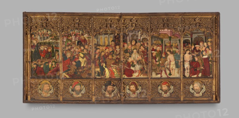 Altarpiece (retablo) with Scenes from the Passion, second half 15th century. Creator: Master of Morata.