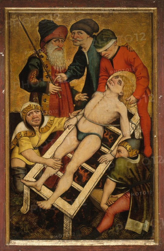 The Martyrdom of Saint Lawrence; (reverse) Giving Drink to the Thirsty. Creator: Master of Alkmaar.