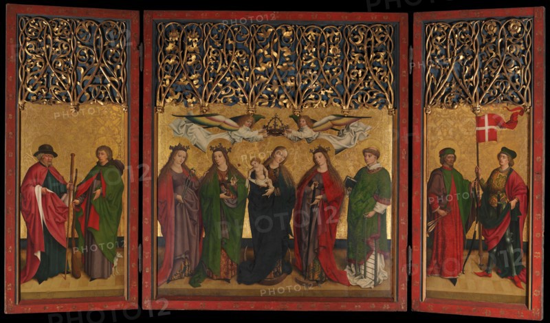 The Burg Weiler Altar Triptych (Altarpiece with the Virgin and Child and Saints), ca. 1470. Creator: Master of the Burg Weiler Altar.