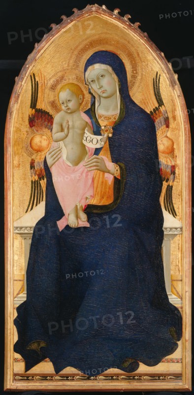 Madonna and Child Enthroned with Two Cherubim, 1435-40. Creator: Master of the Osservanza Triptych.