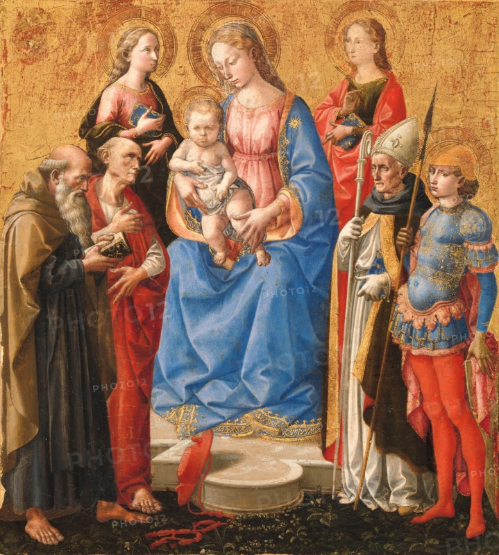 Madonna and Child with Six Saints, late 1440s. Creator: Pesello Peselli.