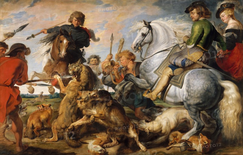 Wolf and Fox Hunt, ca. 1616. Creator: Peter Paul Rubens.