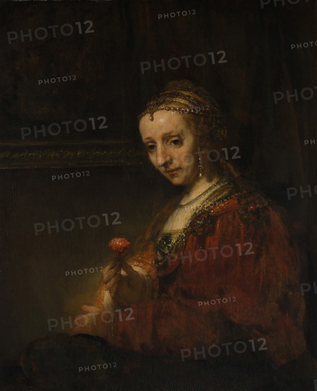 Woman with a Pink, early 1660s. Creator: Rembrandt Harmensz van Rijn.
