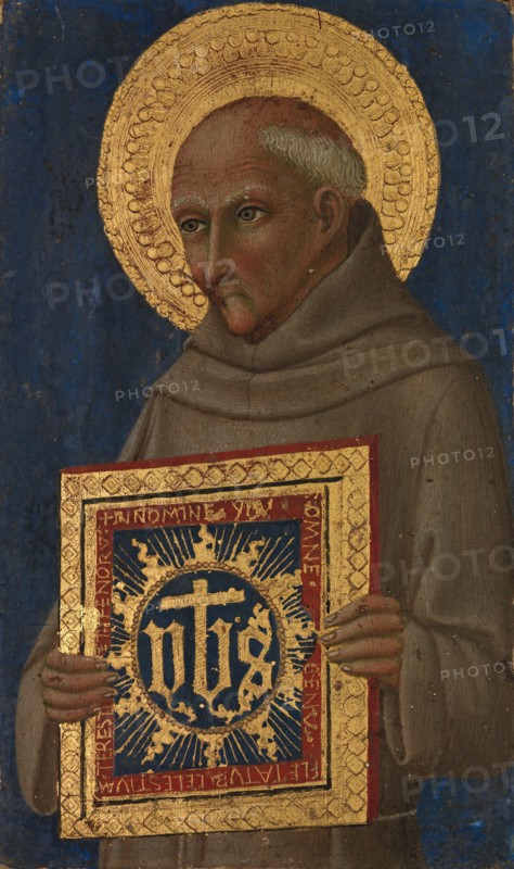 Saint Bernardino, ca. 1460-70. Creator: Workshop of Sano di Pietro (Ansano di Pietro di Mencio) (Italian, Siena 1405-1481 Siena).