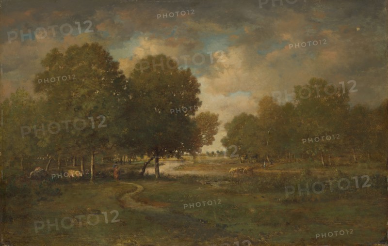 A River in a Meadow, probably late 1830s-early 1840s. Creator: Theodore Rousseau.