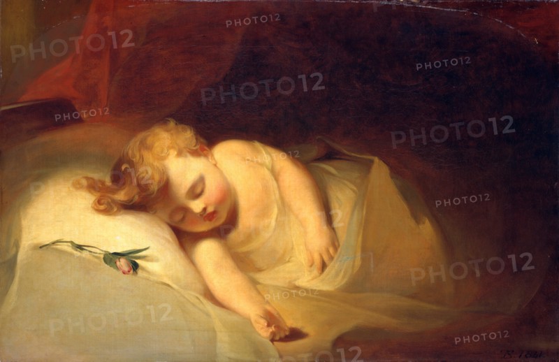 Child Asleep (The Rosebud), 1841. Creator: Thomas Sully.