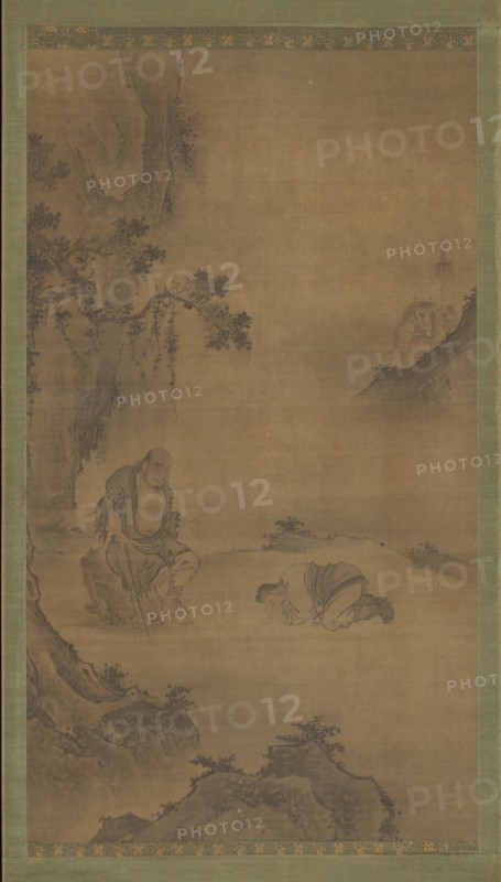 Daoist immortal Li Tieguai receiving a visitor, 15th-16th century. Creator: Unknown.