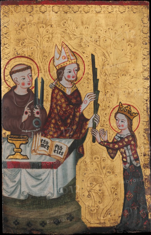 The Bishop of Assisi Giving a Palm to Saint Clare, ca. 1360. Creator: Unknown.