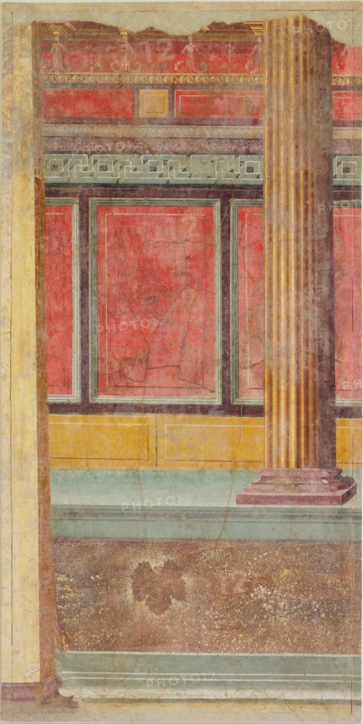 Wall painting from Room F of the Villa of P. Fannius Synistor at Boscoreale, ca. 50-40 B.C. Creator: Unknown.