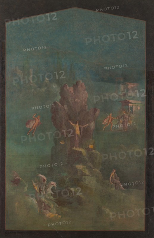 Wall painting: Perseus and Andromeda in landscape, from the imperial villa..., 1st century B.C. Creator: Unknown.