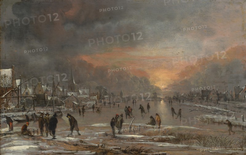 Sports on a Frozen River, probably ca. 1660. Creator: Aert van der Neer.