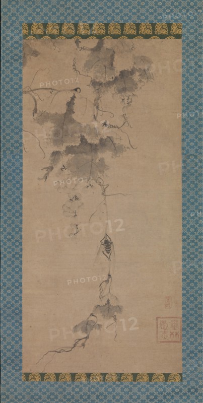 Cicada on a Grapevine, late 14th century. Creator: Bokurin Guan.
