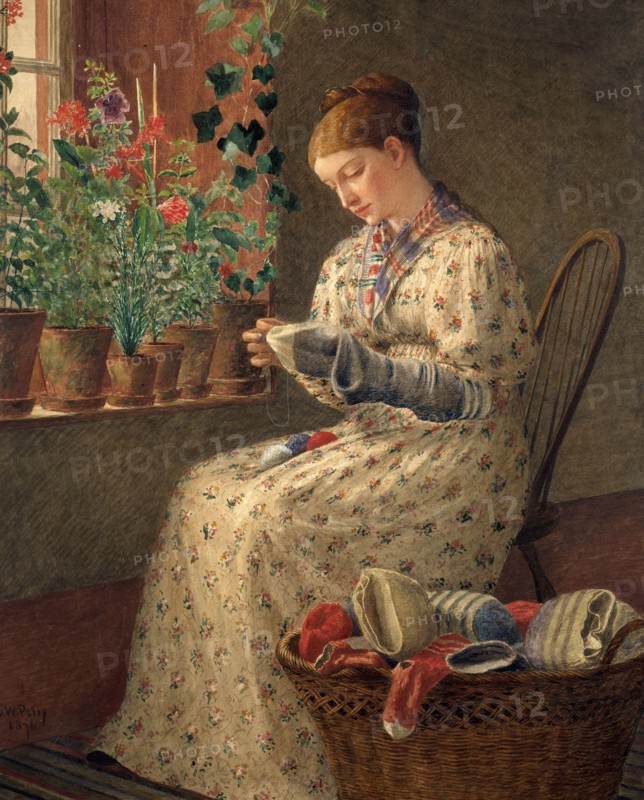A Month's Darning, 1876. Creator: Enoch Wood Perry.