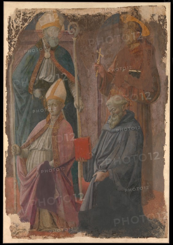 Saints Augustine and Francis, a Bishop Saint, and Saint Benedict. Creator: Filippo Lippi.