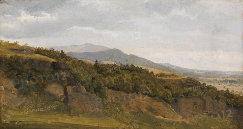 German Landscape with View towards a Broad Valley, ca. 1829-30. Creator: Ernst Christian Frederik Petzholdt.