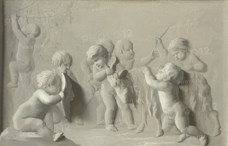 Children Playing with a Goat. Creator: Unknown.