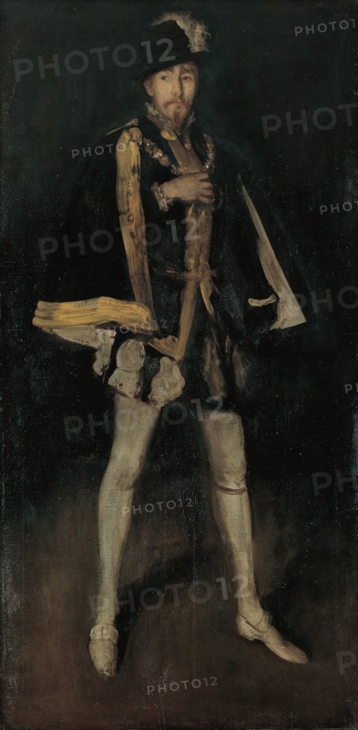 Arrangement in Black, No. 3: Sir Henry Irving as Philip II of Spain, 1876, reworked 1885. Creator: James Abbott McNeill Whistler.