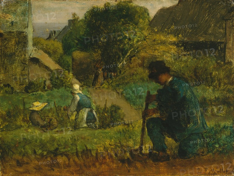 Garden Scene, 1854. Creator: Jean Francois Millet.