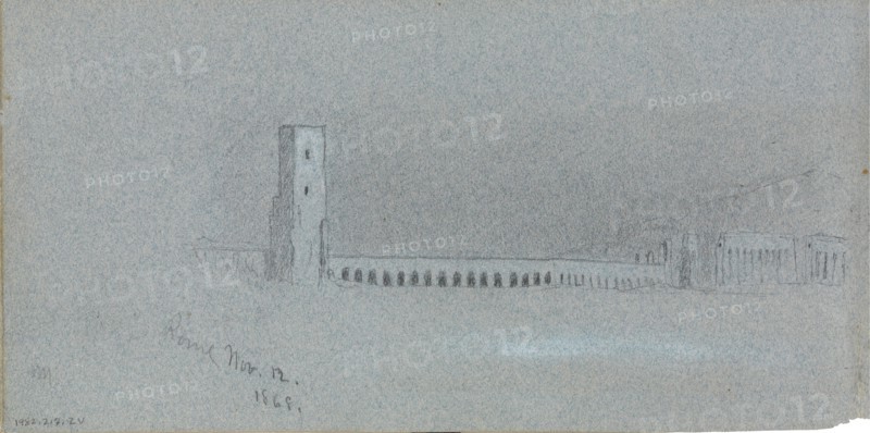 Roman Campagna, Nov. 12, 1868 (verso, from sketchbook), 1868. Creator: Jervis McEntee.