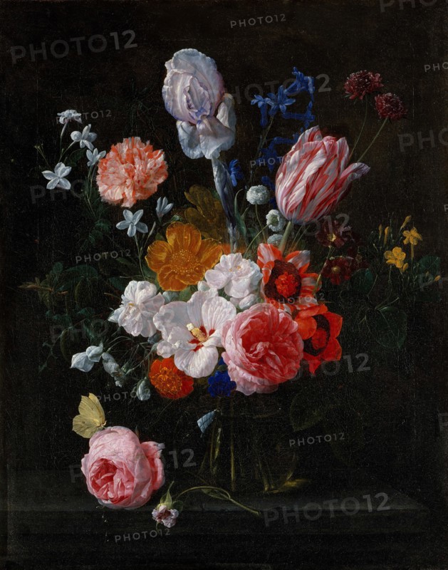 A Bouquet of Flowers in a Crystal Vase, 1662. Creator: Nicolaes van Veerendael.