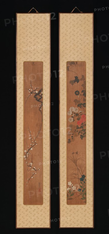 Flowers of Spring and Autumn, shortly after 1701. Creator: Ogata Korin.
