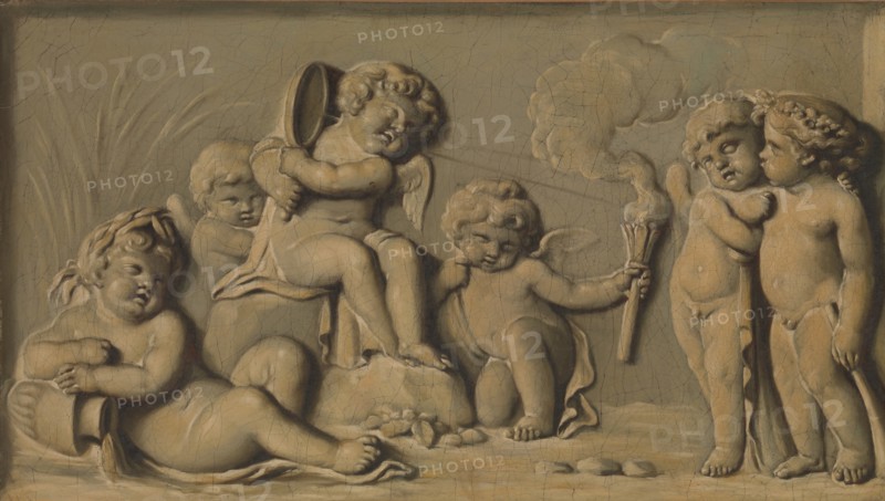 Amorini at play (one of a pair), 1770-90. Creator: Unknown.