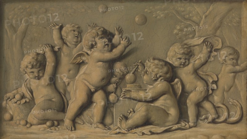 Amorini at play (one of a pair), 1770-90. Creator: Unknown.