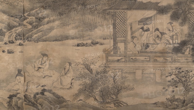 Poets Gathering in the Orchid Pavilion, dated 1607. Creator: Qian Gong.