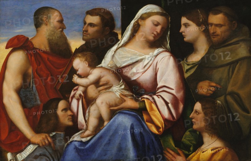 Madonna and Child with Saints and Donors. Creator: Sebastiano del Piombo.