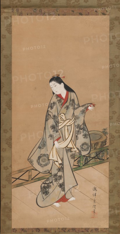 Woman on Veranda, ca. 1730. Creator: Takizawa Shigenobu.