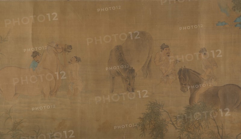 Washing Horses in a River, dated 1309. Creator: Unknown.