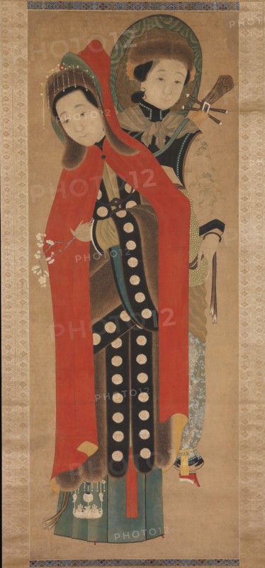 Lady and Attendant, 19th century. Creator: Unknown.
