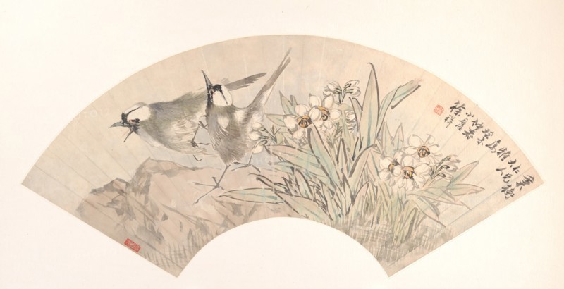 Birds and Narcissus, dated 1883. Creator: Xu Xiang.
